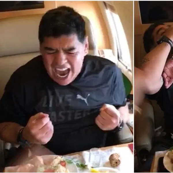 Diego descontrolado: Así hizo "fondo blanco" en un avión