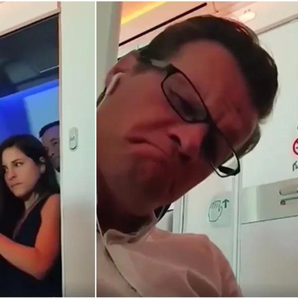 ¡Que traviesos! Un pasajero filmó a una pareja en el baño de un avión