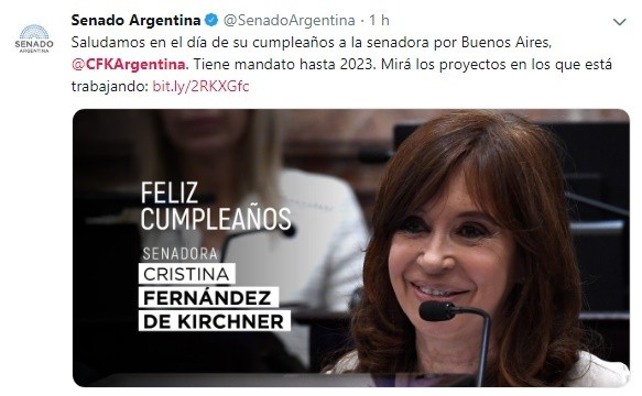 Los saludos a Cristina Fernández de Kirchner en el día de su cumpleaños ...