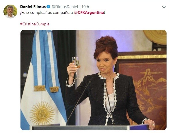 Los saludos a Cristina Fernández de Kirchner en el día de su cumpleaños ...