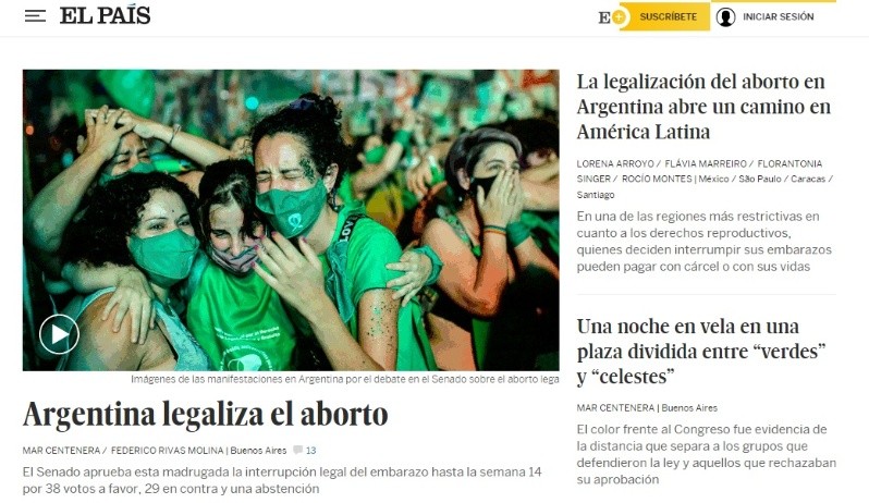 Medios internacionales sobre el aborto en Argentina