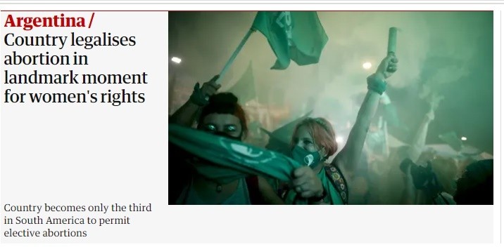 Medios internacionales sobre el aborto en Argentina