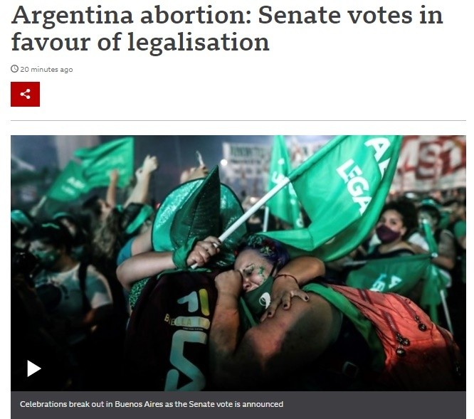 Medios internacionales sobre el aborto en Argentina