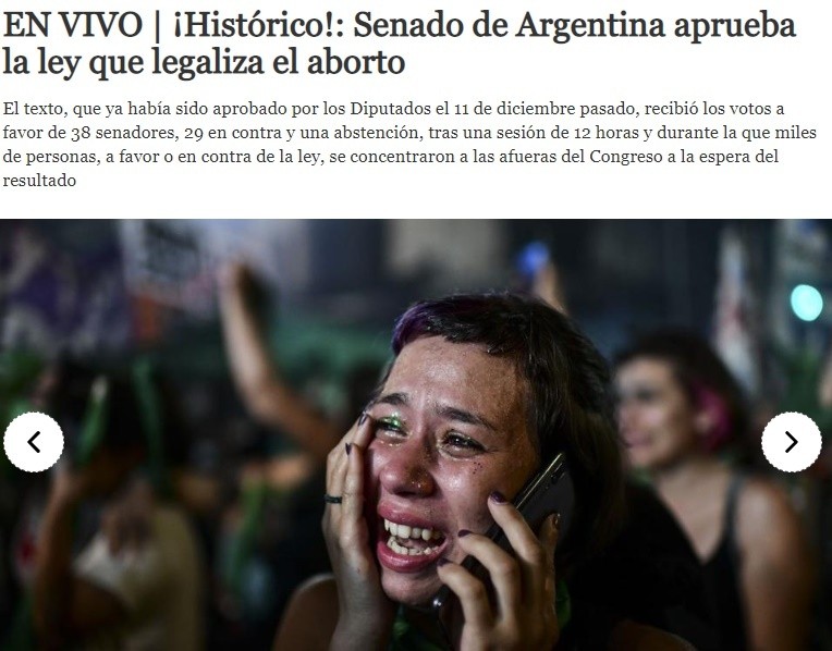 Medios internacionales sobre el aborto en Argentina