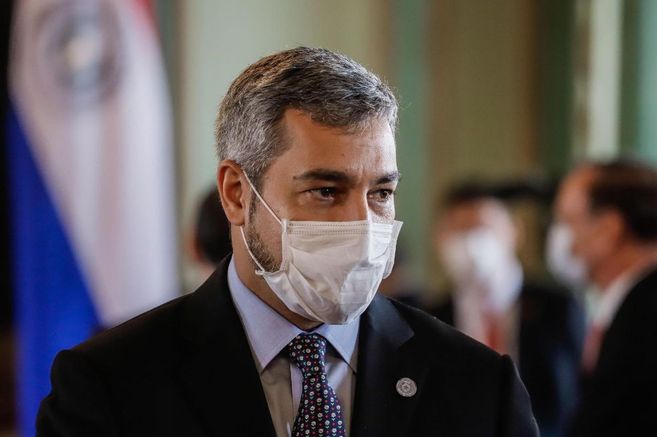 Mario Abdo Martínez, presidente de Paraguay. Pidió más compromiso con las medidas de cuidado y prevención.