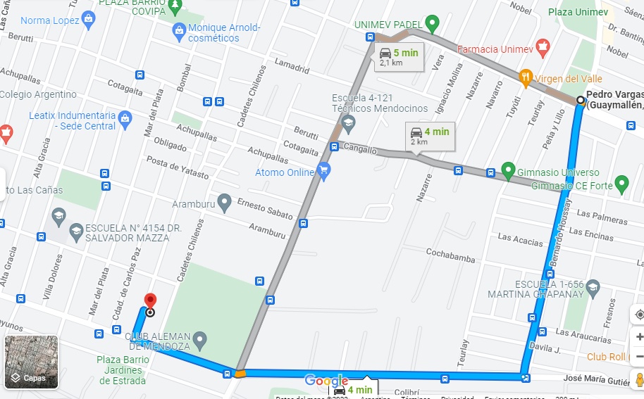 Trayecto que hicieron los delincuentes con la beba a bordo