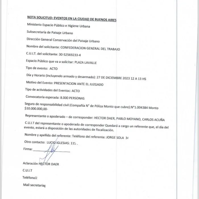 Marcha atrás: Bullrich publicó que la CGT pidió autorización para un ...
