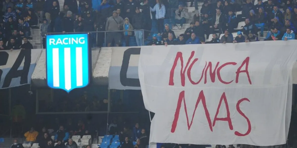Racing: incidentes tras una bandera con consigna histórica | Filo News