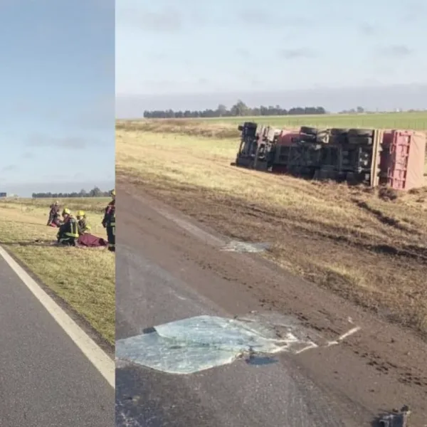 Un conductor murió tras el choque de dos camiones en la autopista Rosario-Córdoba