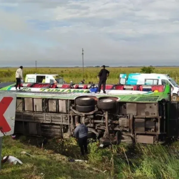 Volcó un micro en la Ruta 2: hay dos muertos y dos heridos graves