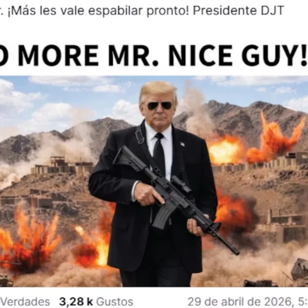 Con una imagen suya armado, Trump volvió a advertir a Irán: "Más les vale espabilar pronto"